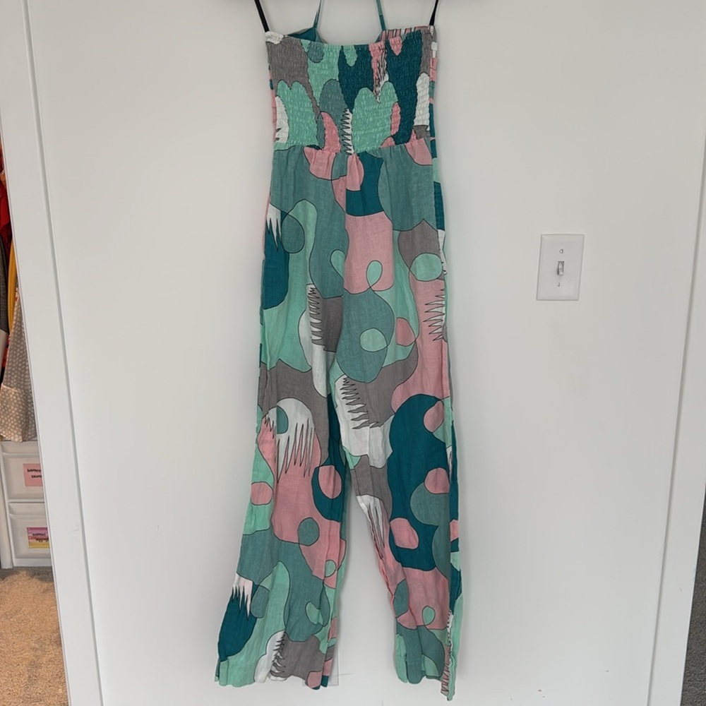 S/W/F Sweetheart Halter Linen Jumpsuit - Size S - Picture 8 of 10